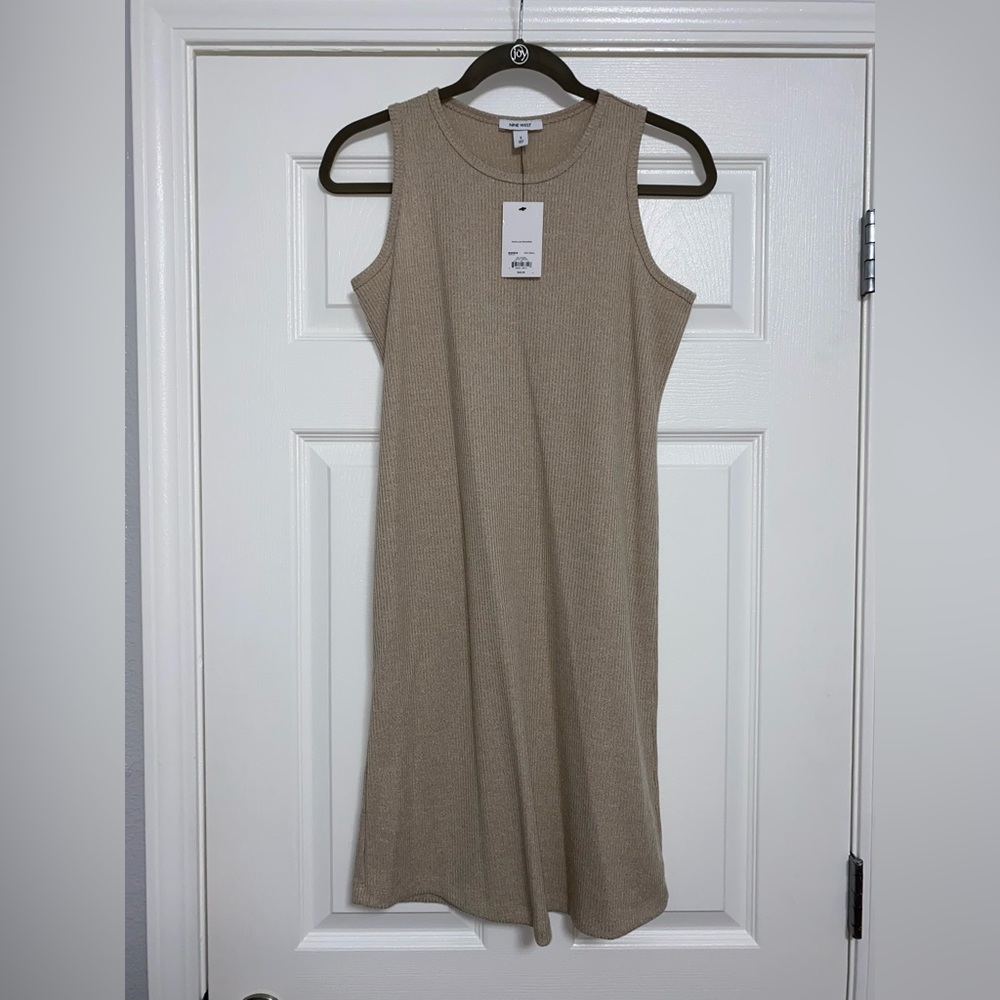 Nine West Beige Midi Dress, Size S